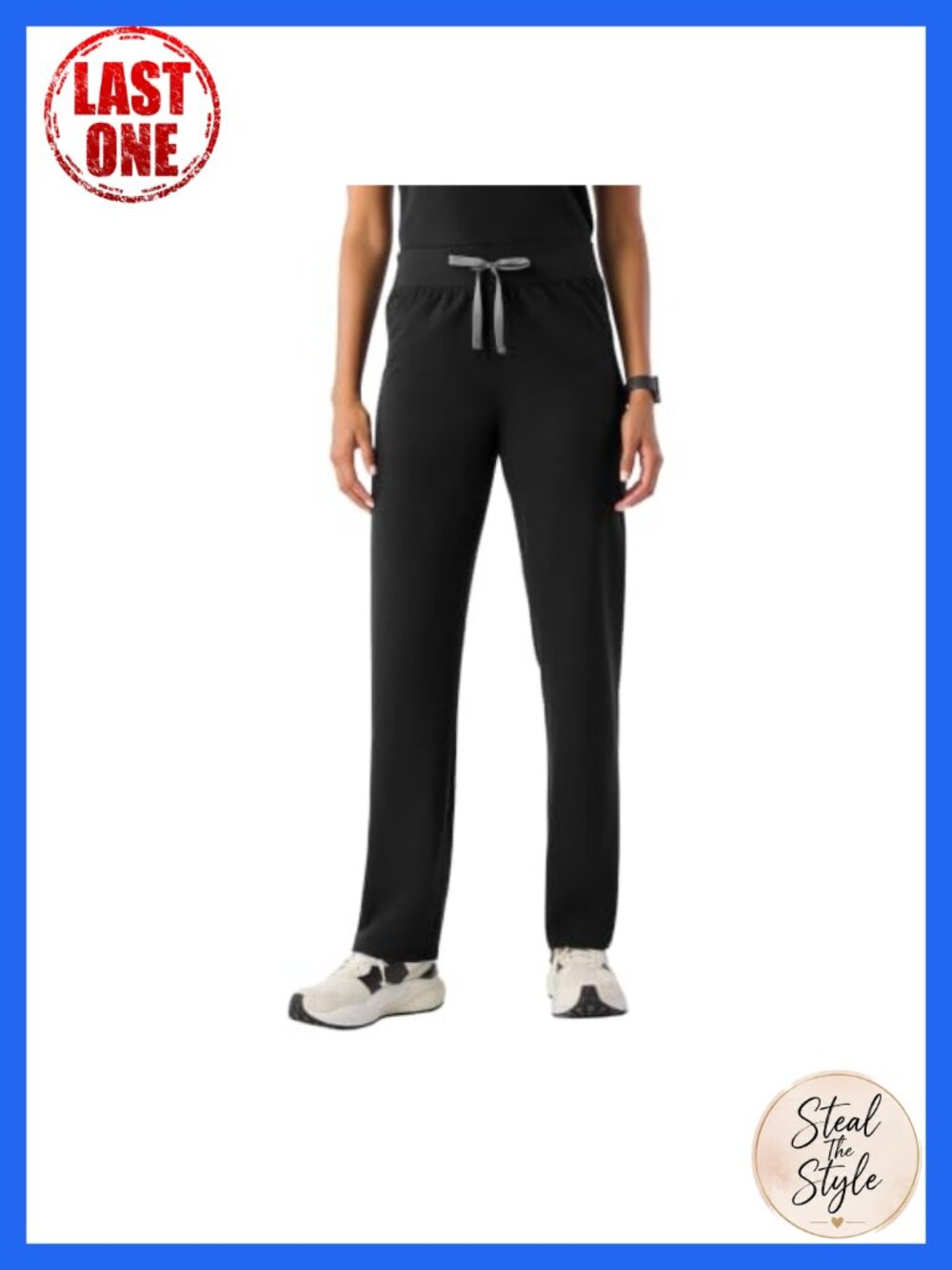 High Rise Straight Leg Scrub Pants Yoga Waistband Medical Uniform